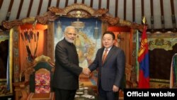 资料图片－2015年印度总理莫迪访问蒙古