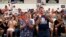 Supporters of Republican presidential candidate Donald Trump cheer during his campaign stop at Windham High School in Windham, N.H., Aug. 6, 2016. 