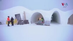 سوئیڈن کا برف پوش ہوٹل