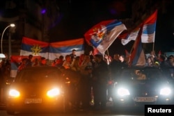 Slavlje pristalica Jakova Milatovića u Podgorici. (Foto: REUTERS/Stevo Vasiljević)