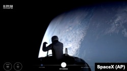 This image made from a SpaceX video shows the start of the first private spacewalk undertaken by tech billionaire Jared Isaacman, Sept. 12, 2024.