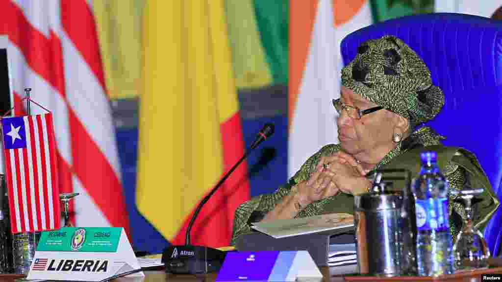 Liberia's President Ellen Johnson Sirleaf attends the 43rd ECOWAS meeting in Abuja July 17, 2013.