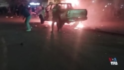 به آتش کشیدن خودورهای نیروهای سرکوبگر در اعتراضات روز پنجشنبه ۱۸ دی در تربت جام
