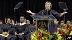 Hillary Clinton delivers the commencement address to Medgar Evers College graduates at Barclay's Center, in Brooklyn, New York, June 8, 2017.