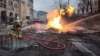 In this photo provided by Kyiv city's military administration, firefighters work after a Russian missile attack in Kyiv, Ukraine, Dec. 20, 2024. 