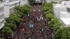 香港学生罢课在香港中文大学举行反送中示威游行。（2019年9月2日）