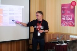 FILE - Russian journalist Ivan Golunov is seen in Moscow, Russia, Oct. 27, 2018.