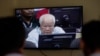 FILE - Khieu Samphan, former Khmer Rouge head of state, is seen on screen at the court's press center at the U.N.-backed war crimes tribunal on the outskirts of Phnom Penh, Cambodia, Nov. 16, 2018. 