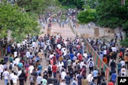 Students clash over the quota system for government jobs in Dhaka, Bangladesh, on July 16, 2024.