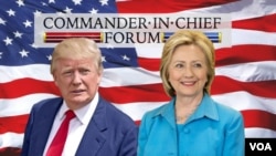 La démocrate Hillary Clinton et le républicain Donald Trump ont participé au «Forum du commandant en chef», mercredi 7 septembre 2016.