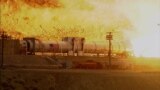 تقويت کننده موشک نظام پرتاب فضايی که برای يک آزمايش دو دقيقه&zwnj;ای شليک شد.
