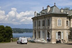 Security officers stand outside the Villa La Grange, ahead of the June 16 summit between U.S. President Joe Biden and Russian President Vladimir Putin, in Geneva, Switzerland, June 4, 2021.