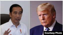 Foto kombinasi, dari kiri: Presiden RI Joko Widodo (Foto courtesy:Setpres RI) dan Presiden Amerika Serikat Donald Trump. (Foto: AP) 