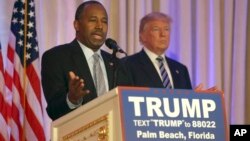 Başkanlık yarışından çekilen Ben Carson, Donald Trump'a desteğini açıkladı