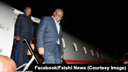 Président Félix Tshisekedi na bokiti na ye na mpepo, na Kigali, na Rwanda, le 23 mars 2019. (Facebook/Fatshi News)