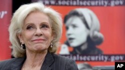 Academy and Emmy award-winning actress, Patty Duke is shown during a news conference at the Paley Center for Media in Beverly Hills, Calif., on Tuesday, March 23, 2010. 