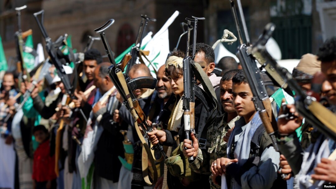 Houthi supporters attend a gathering ahead of the birth anniversary of the Prophet Mohammed in Sanaa, Yemen, Nov. 28, 2017.