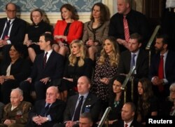 Members of U.S. President Donald Trump's family sit in attendance as he delivers his second State of the Union address to a joint session of the U.S. Congress in the House Chamber of the U.S. Capitol in Washington, Feb. 5, 2019.