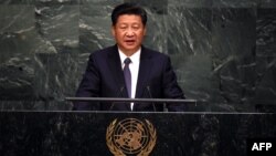 Presiden China, Xi Jinping berbicara pada sidang umum PBB di New York (26/9).