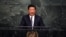 Presiden China Xi Jinping, berpidato di KTT Pembangunan Berkelanjutan di PBB, New York, 26 September 2015. 