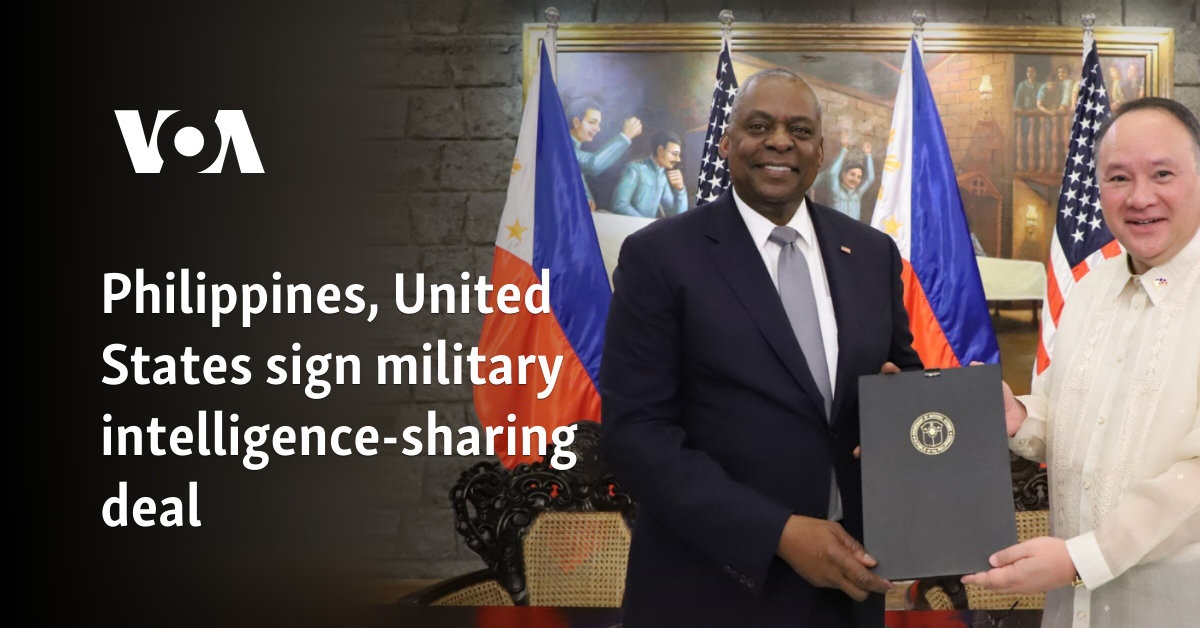 Philippines, United States sign military intelligence-sharing deal