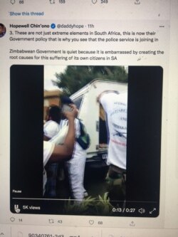 South Africans evicting Zimbabweans from a local market in Turffontein. (Screen Shot: Hopewell Chin'ono/Twitter)