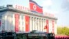 북한 평양에서 열린 열병식에서 탄도미사일이 이동식발사대에 실려있다. (자료사진)