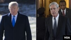 Presiden AS Donald Trump dan Penyidik khusus Robert Mueller 