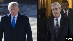 Presiden AS Donald Trump dan penyidik khusus Robert Mueller.