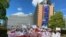 Акция солидарности диаспоры с протестами в Беларуси у здания Европейской коммиссии в Брюсселе. 19 августа 2020