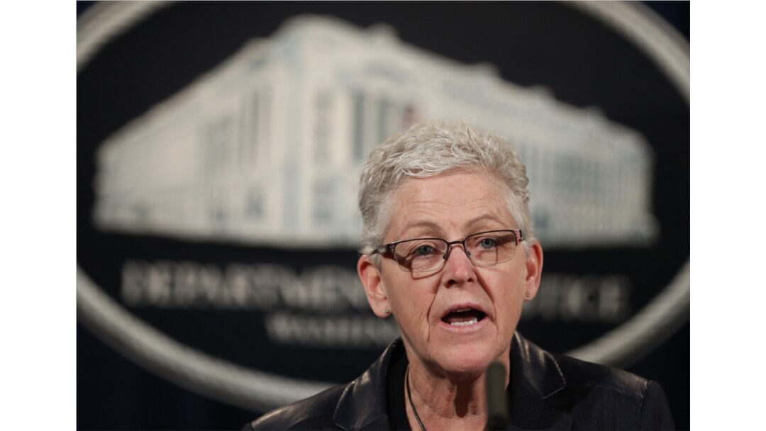 FILE - Former Environmental Protection Agency Administrator Gina McCarthy speaks during a news conference in Washington, Jan. 11, 2017.