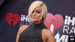 Bebe Rexha arrives at the iHeartRadio Music Awards at The Forum in Inglewood, California, March 11, 2018.