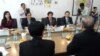 Senior officials from CNRP’s met with National Election Commission members to discuss voter registration process at NEC office on November 25, 2016. (Ith Sothoeuth/VOA Khmer)