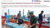 Trang VietnamNet loan tin tàu TQ đâm chìm tàu cá Việt Nam. Photo VietnamNet