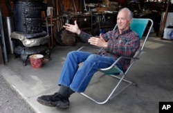 Wood stove and antique dealer Rodney Kimball speaks during an interview at his shop in West Bethel, Maine, May 14, 2016.