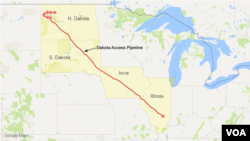 Proposed route for the Dakota Access Pipeline