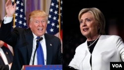 Warga hispanik di AS kesal dengan Donald Trump (kiri) dan akan memilih Hillary Clinton, jika kedua kandidat Capres bertarung dalam pilpres AS nanti (foto: dok).