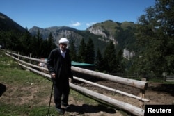 A man is pictured in Liqenat/The Lakes in Kosovo, near the border with Montenegro, Aug. 28, 2016.