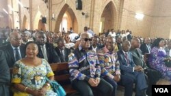 Le fils d'Etienne Tshisekedi, Felix, à la messe qui a rendu hommage à son père, à Kinshasa, le 1er février 2018.