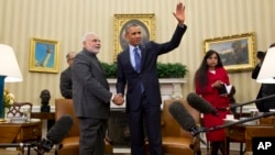2014年9月30日美国总统奥巴马在白宫会见印度总理纳伦德拉莫迪