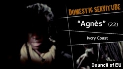 Scene from EU video on human trafficking.