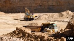 FILE: A view of the phosphate production at the Mdhila mine, south of Gafsa, one of the main mining sites in central Tunisia, on March 9, 2018. 