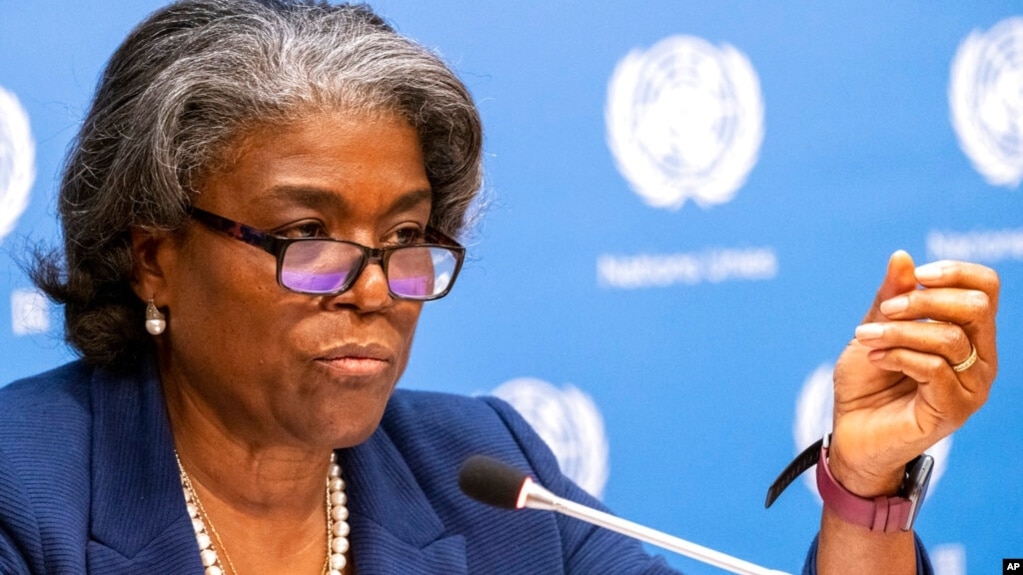 美国驻联合国大使琳达·托马斯-格林菲尔德(2021年3月1日资料照片)(photo:VOA)