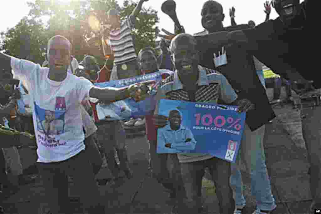 Des partisans de Laurent Gbagbo.