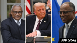 José Maria Neves (Presidente de Cabo Verde), Donald Trump (Presidente dos EUA) e Ulisses Correia e Silva (Primeiro-ministro de Cabo Verde)