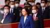 Taiwan's President Tsai Ing-wen attends national day celebrations in front of the Presidential Palace in Taipei, Oct. 10, 2021. 