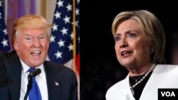 'Yan Takarar Da Ke Kan Gaba a Jam'iyyun Republican Da Democrat, Donald Trump Da Hillary Clinton