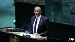 El primer ministro de Haití, Ariel Henry, se dirige a la plenaria de las Naciones Unidas, el 22 de septiembre de 2023.