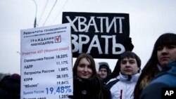 Protesters gathered in central Moscow Saturday to express their discontent with recent parliamentary elections, which observers say were tainted by ballot-stuffing and fraud on behalf of Mr. President Vladimir Putin’s party, United Russia.