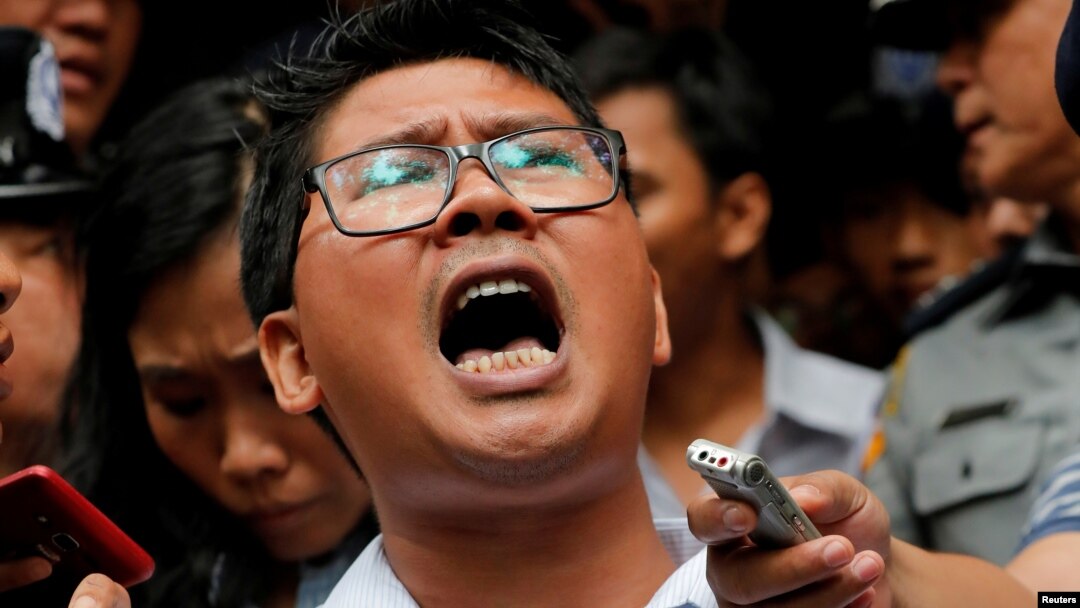Reuters journalist Wa Lone leaves Insein court after hearing the verdict in Yangon, Myanmar, Sept. 3, 2018.